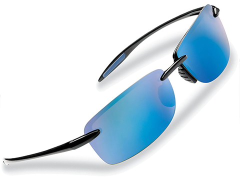 Flying Fisherman Cali Rimless Sunglasses (Color: Black Smoke w/ Blue Mirror Lens)