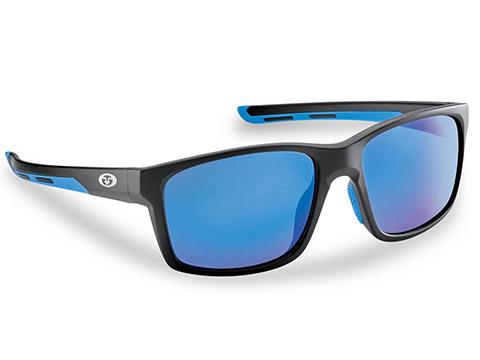 Flying Fisherman Freeline Polarized Sunglasses (Color: Matte Black Frame / Smoke-Blue Mirror Lens)