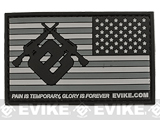 Evike.com US Flag PVC Hook and Loop Patch (Color: Grey / Reversed)