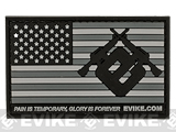 Evike.com US Flag PVC Hook and Loop Patch (Color: Grey / Regular)