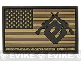 Evike.com US Flag PVC Hook and Loop Patch (Color: Tan / Regular)