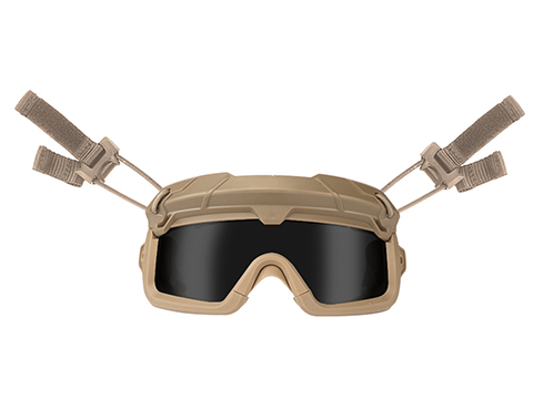 FMA Special Forces QD Full Seal Goggles for Bump Helmets (Color: Coyote Brown / Smoked Lens)