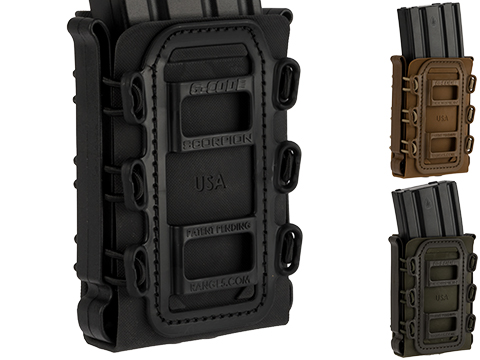 G-Code Soft Shell Scorpion Rifle Magazine Carrier with R1 Molle Clips (Color: Black Frame / Black Shell)