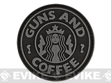 Matrix Guns and Coffee Morale PVC Hook and Loop Patch (Color: Black)