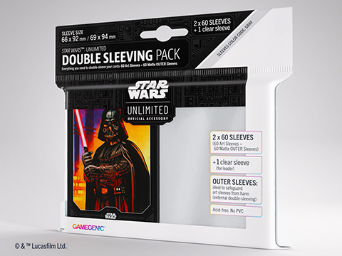 Gamegenic Star Wars: Unlimited Standard Sized Protective Card Sleeves (Model: Darth Vader / Double Sleeve Pack)