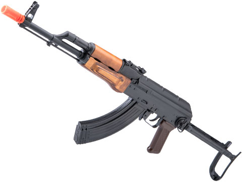 GHK Full Metal AKMS Airsoft GBB Rifle with Real Wood Handguard and Steel Folding Stock