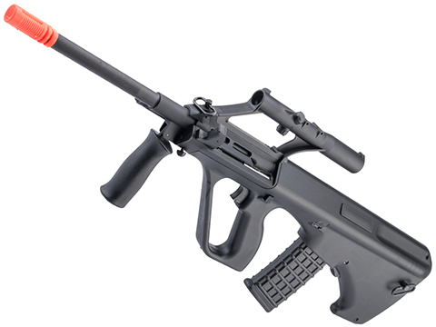 GHK Gas Blowback AUG A2 Airsoft Rifle with Integrated Optic (Color: Black)