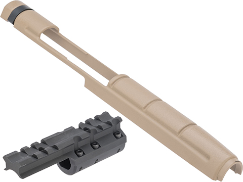 G&P Scout Type Barrel Cover and Scope Mount Base for M14 Airsoft AEG Rifles (Color: Sand)