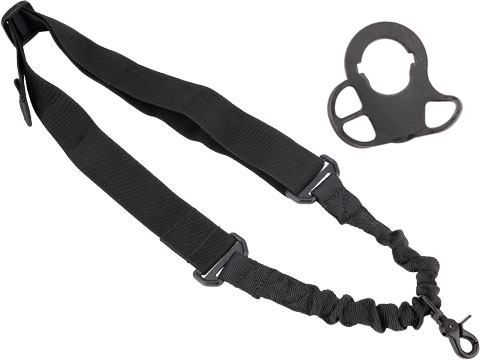 Matrix Tactical One-Point Bungee Sling w/ CQB-R Sling Adapter (Color: Black)