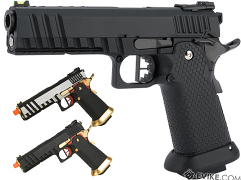 AW Custom Full Auto Ace Competitor Hi-CAPA Gas Blowback Airsoft Pistol (Package: Black / Green Gas / Gun Only)