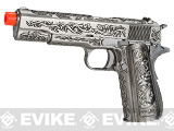 WE-Tech Full Metal Filigree 1911 Heavy Weight Airsoft Gas Blowback Pistol - Silver