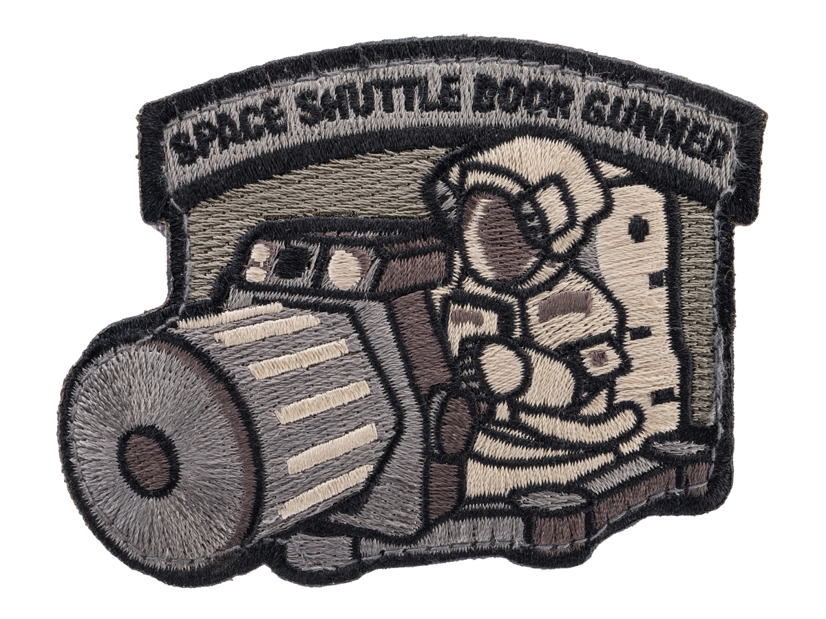 Griffon Industries Space Shuttle Door Gunner Embroidered Patch (Color: Black)