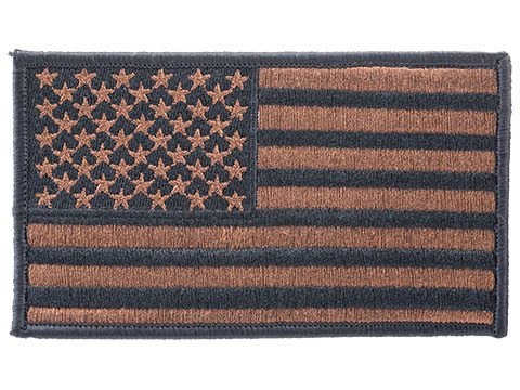 Matrix 3x5 Large Sized Embroidered American Flag Patch (Color: Coyote Brown)