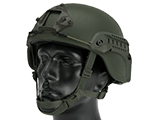 Matrix MICH 2000 Fiberglass Airsoft Helmet w/ NVG Mount & Side Rail (Color: OD Green)