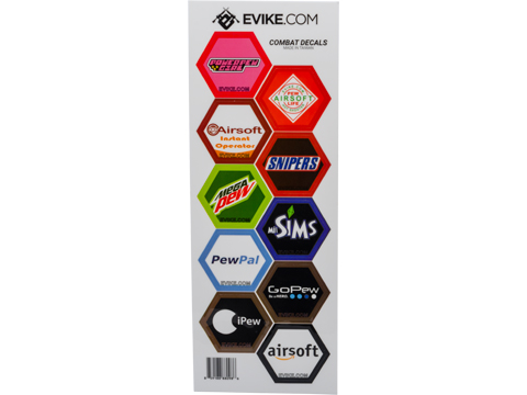 Evike.com Operator Profile Vinyl Hex Decals (Style: Airsoft PEW Pack)
