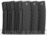 Hexmag Airsoft 120rds Polymer Mid-Cap Magazine for M4 / M16 Series Airsoft AEG Rifles (Color: Black / Pack of 5)