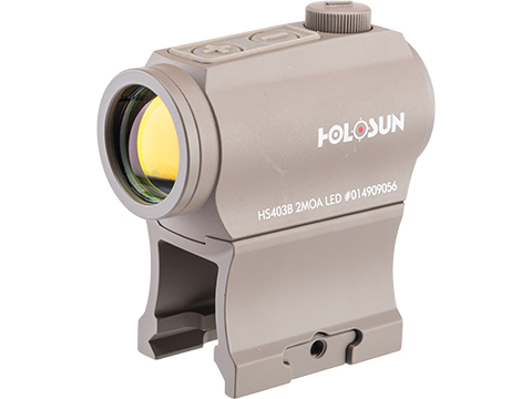 Holosun HS403B Shake Awake Compact Red Dot Sight w/ Low & AR Mount (Color: FDE)