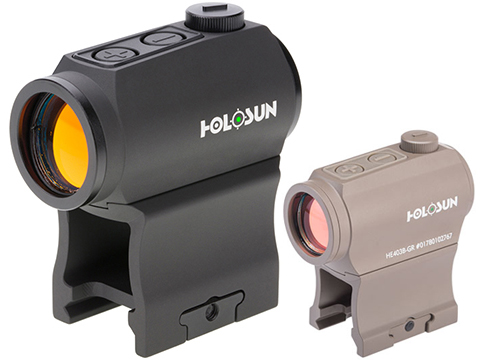 HOLOSUN HE403B Shake Awake Compact Green Dot Sight w/ Low & AR Mount 