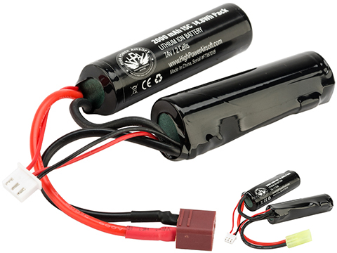 High Powered Airsoft 7.4v 2000mAh 15C Nunchuck Type Li-Ion Battery 