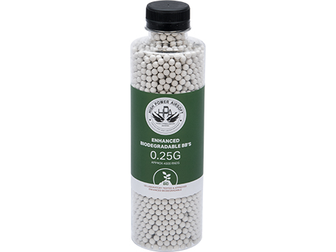 High Power Airsoft (HPA) US Lab Tested Precision Biodegradable 6mm Airsoft BBs (Model: .25g / 4000rds)