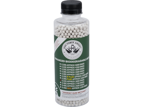 High Power Airsoft (HPA) US Lab Tested Precision Biodegradable 6mm Airsoft BBs (Model: .32g / 3000rds)