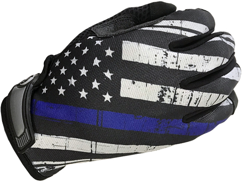 Industrious Handwear Unlined Gloves (Model: Blue Line American Flag / Full Finger / XX-Large)