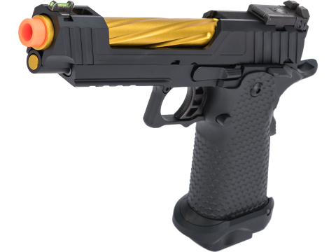 JAG Arms GMX 1.0 Gas Blowback Airsoft Pistols (Color: Black / Gold Barrel)