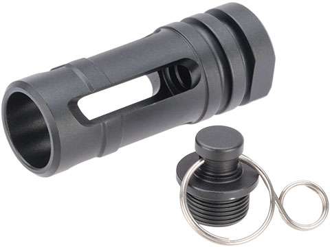 Matrix 14mm Negative Rifle Flash Hider + Keychain Dangler Set (Type: Cage / Black / 14mm Negative)