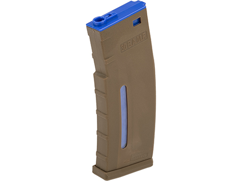 Evike.com BAMF 190rd Polymer Mid-Cap Magazine for M4 / M16 Series Airsoft AEG Rifles (Color: Tan w/ Blue / Single Magazine)