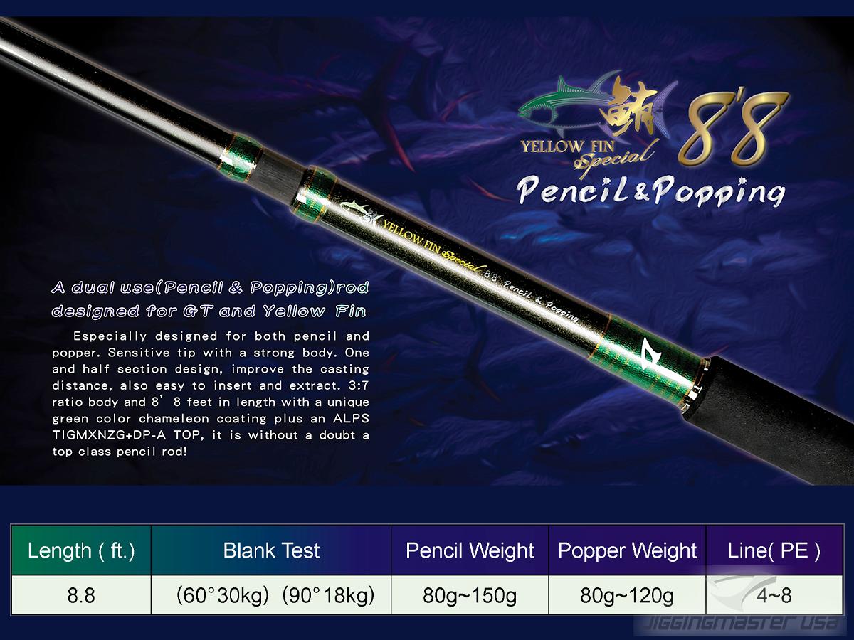 Jigging Master Gangster GT Pencil & Popping Fishing Rod Designed for GT and  Yellow Fin (Model: 7' 9)