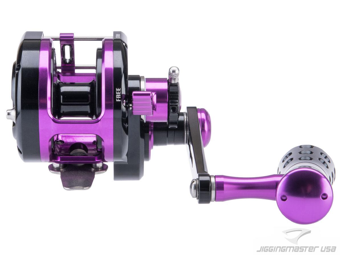 Jigging Master VIP Limited Edition Wiki Violent Slow Lever Wind Fishing Reel  w/ Automatic Line Guide (Model: 2000XH / Left Hand / Black / Purple)