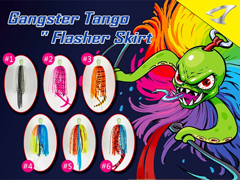 Jigging Master JM Gangster Tango​ Flasher Skirt (Color: Black - White / Small / Unrigged)