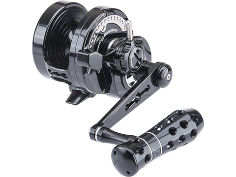 Jigging Master Monster Game High Speed Fishing Reel w/ Turbo Knob (Color: Black - Black / PE5 Narrow / Right Hand)