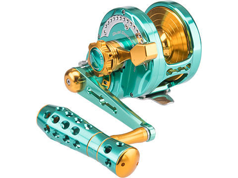 Jigging Master Monster Game High Speed Fishing Reel w/ Turbo Knob (Color: Green-Gold / PE7 / Left Hand)