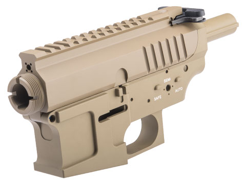 Madbull JP Enterprises Licensed CNC Aluminum Receiver Set for M4 / M16 Airsoft AEG Rifles (Color: Tan)