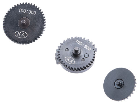 King Arms HQA Steel Helical Gear Set for Version 2/3 Airsoft AEG Gearboxes (Model: 100:300 Super High Torque)