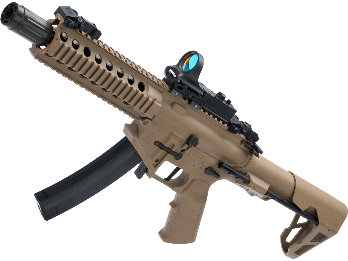 King Arms PDW 9mm SBR Airsoft AEG Rifle (Color: Desert Earth / Long)