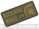 Rubberized PVC Kick Ass Mode On Tactical Patch - Tan