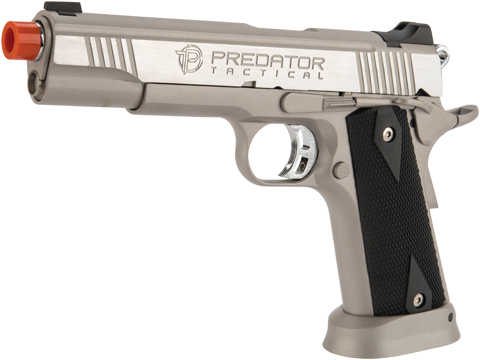 Predator Tactical Iron Shrike Gas Blowback 1911 Pistol by King Arms (Color: Silver / CO2)