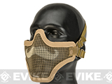 6mmProShop Iron Face Carbon Steel Mesh Moustache Lower Half Mask (Color: Tan)