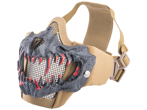 Matrix Fangs Lower Face Protection Mesh Mask (Model: Standard / Tan)