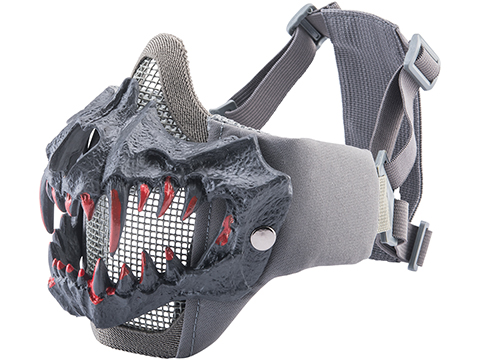 Matrix Fangs Lower Face Protection Mesh Mask (Model: Upgraded / Wolf Grey)