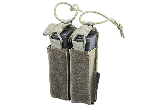 Phantom Gear Double Pistol Open Top Magazine Pouch w/ Loop Front (Color: Ranger Green)