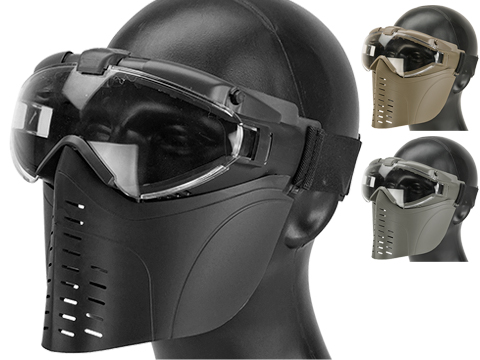Pro-Goggle Airsoft Full Face Mask w/ Integrated Fan (Color: Black)