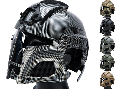 Matrix Medieval Iron Warrior Full Head Coverage Helmet / Mask / Goggle Protective System (Color: Black)