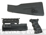 Matrix Synthetic Furniture Kit for AK Series Airsoft AEGs with Railed Handguard - Black