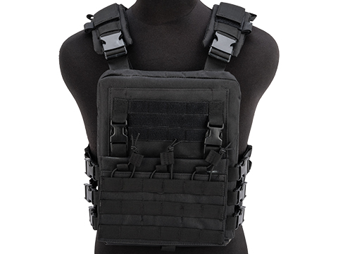 Matrix Adaptive Plate Carrier Vest w/ QD Assault Panel & Pack (Color: Black)