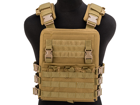 Matrix Adaptive Plate Carrier Vest w/ QD Assault Panel & Pack (Color: Desert Tan)