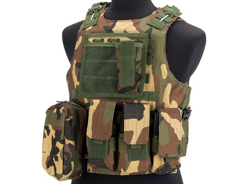 Avengers Military Style MOD-II Quick Release Body Armor Vest (Color: Woodland)