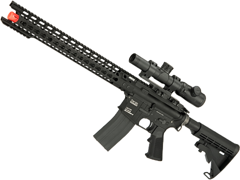 Evike.com Custom KWA LM4 Gas Blowback Rifle with G&P Breacher 16.5 Keymod Handguard